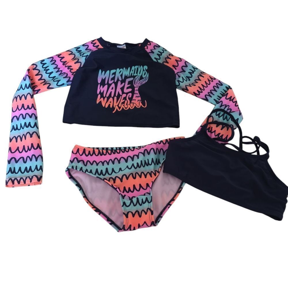 Mermaids Make Waves Kids Swim Set - Multicolor Size 8